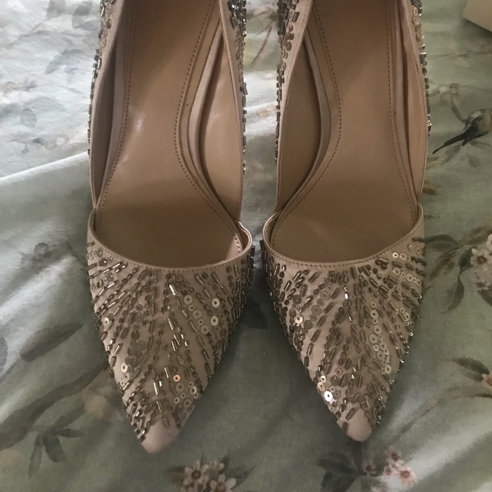 Vince Camuto imagine satin beaded Stilletos